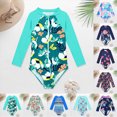 thumbnail image 4 of Xudanell Girls Tankini Swimsuit Zipper Comfortable Flower Girls Rash Guard Swimsuit Girls Bathing Suits Mint Green 12-24 Months, 4 of 4