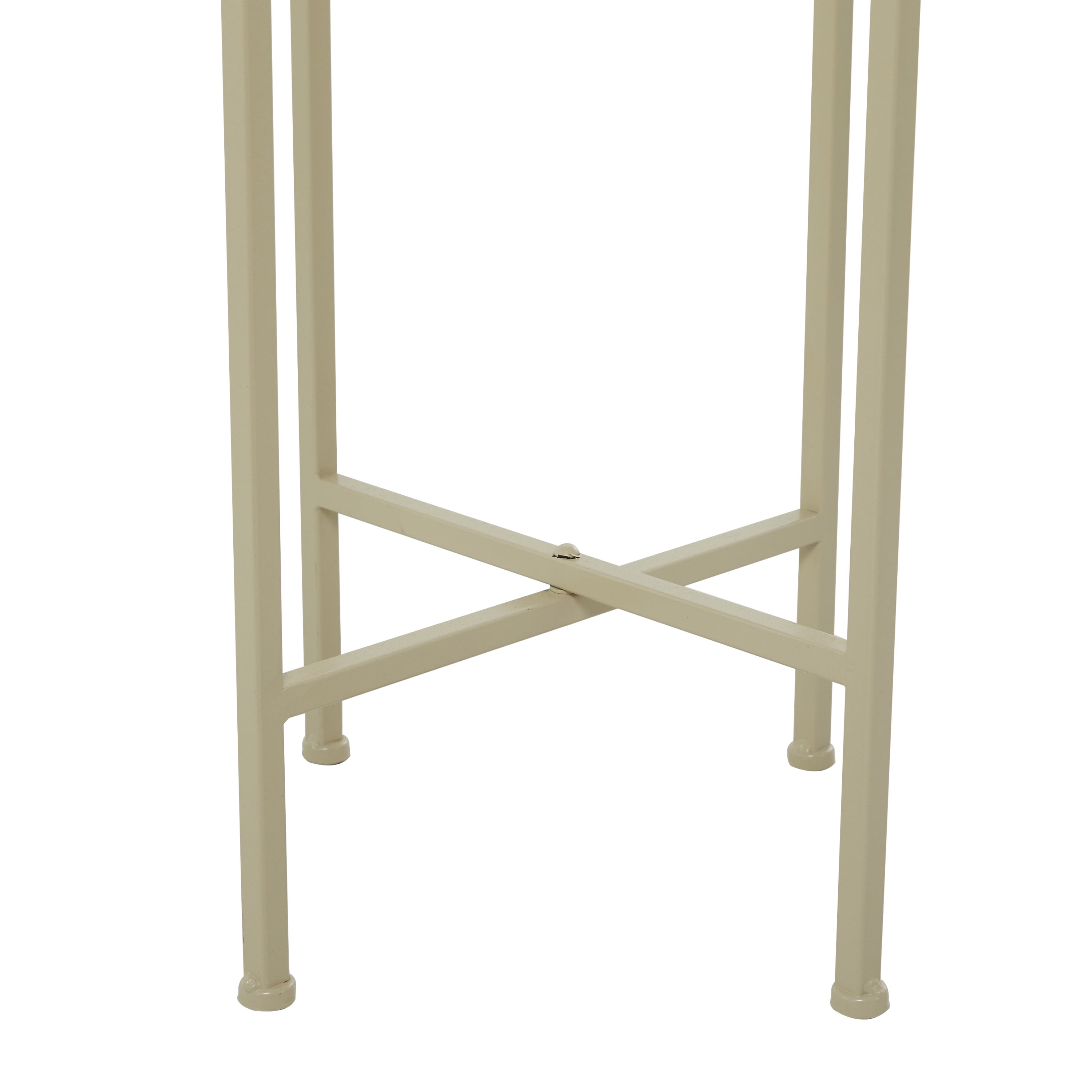 CosmoLiving by Cosmopolitan 13" x 42" Deep Recessed Dome Beige Metal Planter with Removable Stand