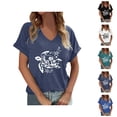 thumbnail image 1 of T-shirts Tortue de Mer pour Femmes 2026 Été Décontracté Manches Courtes Col en V T-Shirts Graphiques Nature Hauts Boho, 1 of 4