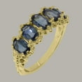 thumbnail image 2 of LBG British Made 18k Yellow Gold Natural Sapphire Womens Eternity Ring - 33 size options - Size 4, 2 of 8