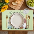 thumbnail image 4 of Happy Easter Placemats Set of 12, Cute Gnomes Eggs Spring Daisy Flowers Green Placemats for Dining Table, Place Mats for Kitchen Tabletop, Waterproof Wipeable Dining Table Mats Set, 4 of 9