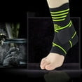 thumbnail image 3 of MERIGLARE Ankle Support Brace Elastic Washable Adjustable Compression Comfortable Foot Strap for Gym Riding Sports Foot Protective Green Stripe L, 3 of 9