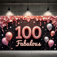 thumbnail image 5 of Elegant Design 100th Birthday Banner Colorful Gemstones Fabulous Celebration for Milestone Party Indoor Decoration Outdoor Event, 5 of 8