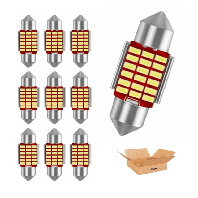 Set 10pzs Luz Led Bloosom Interior Auto C5w 31mm Blanco