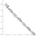 thumbnail image 2 of Sterling Silver Diamond Aquamarine Bracelet - .006 dwt 1.75 cwt - Measures 5mm Wide, 2 of 2