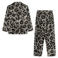 thumbnail image 4 of SCRAWLGOD Leopard Print Gray Black Mens Pajamas Set, 2 Pieces Breathable Cozy Notch Collar Pajamas for Men, Casual Long Sleeve Mens Sleepwear with Pockets & Elastic Band, XXL, 4 of 6