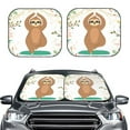 thumbnail image 2 of Balery Cute Sloth In Yoga Pose Tree Sun Shield 2 Pack For Car Front Windows Foldable Sun Visor Protector Blocks Max Uv Rays And Keeps Your Vehicle Cool For Most Sedans Suv Truck, 2 of 7