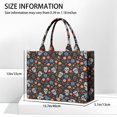 thumbnail image 3 of Large Capacity Tote Bag,Black Flower Skull Pattern Handbag Fashion Luxury Tote Bag,15.7"x13"x 5.1" Inches,Laptop Compatible, 3 of 6