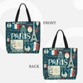 thumbnail image 2 of Fuzoiu France and Paris Print Durable Tote Bag,Shoulder Bag with Zipper Closure,Casual Tote's Handbag,for Daily Use, Shopping, School, Work, 2 of 7