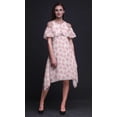 thumbnail image 2 of Bimba Robe Midi à Manches Flottantes Imprimé Floral Rose Épaules Dénudées Femme - TTTG, 2 of 6