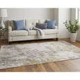 thumbnail image 3 of 5' X 8' Ivory Gold And Gray Abstract Stain Resistant Area Rug, 3 of 9