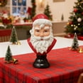 thumbnail image 4 of Santa Bust Statue 5.9" Christmas Tabletop Decoration, Red and White Santa Claus Head Resin Figurine for Bookshelf, Mantle & Holiday Decor, 4 of 9