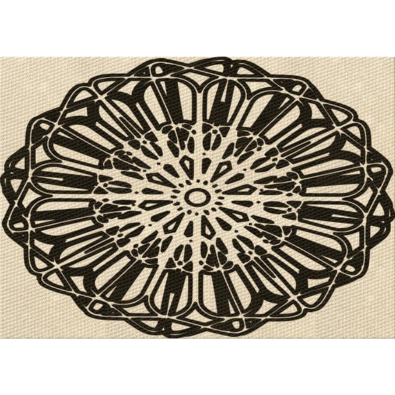 Ahgly Company Machine Washable Indoor Rectangle Transitional Deep Peach Orange Area Rugs, 6' x 9'