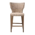 thumbnail image 2 of bali & pari Enver Bohemian Gray Kubu Rattan and Mahogany Wood Counter Stool, 2 of 10