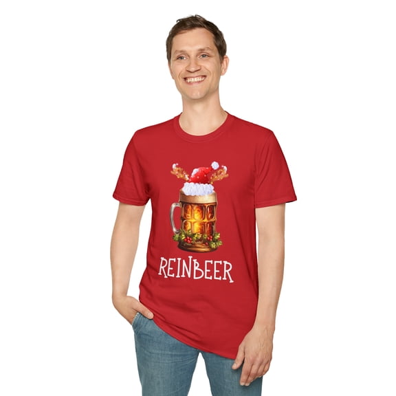 Reinbeer Funny Drinking, Gildan Unisex Softstyle Shirt, Graphic Tee, S-3XL
