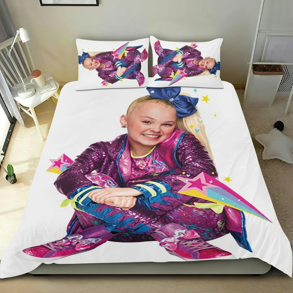 Bedding Set For JoJo Siwa Duvet Cover Sets Comforter Cover Set Cute Super Soft For Teens Kids Bedroom Gifts,1 Duvet Cover with 2 Pillowcases Twin 3 Piece