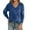 Blue, variant on Women's V-Neck Long Sleeve Loose Fit Casual Sweatshirt Sweater Top, Lightweight Tunic for Fall, Solid Color