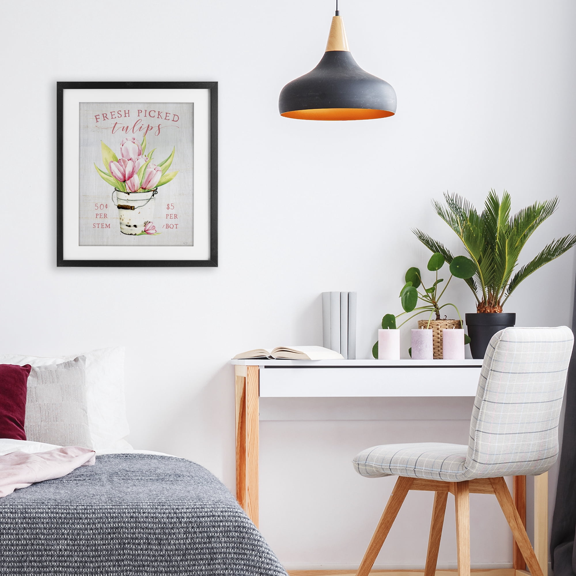 Stupell Industries Antique Fresh Picked Tulips Black Framed Print Under Glass, design by Lux + Me Designs