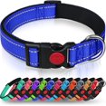 thumbnail image 2 of Collar de nailon reflectante para perros con hebilla de seguridad, collares ajustables para mascotas con acolchado de neopreno suave para perros pequeños, azul marino, 2 of 4