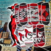 DC Comics Harley Quinn Adult Character Themed Designs 5 Pack Mix and Match No Show Ankle Socks