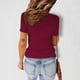 thumbnail image 4 of Tops Para Mujer Blusa Casual Elegante Camiseta de Manga Corta Sólida Con Cuello en V Odeerbi  ODB163557, 4 of 9