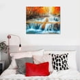 thumbnail image 5 of Shiartex Wall Art Canvas Painting Red Forest Waterfalls Modern Landscape Tree Picture Poster Print  Ready to Hang for Living Room Bedroom Office Artwork 20x16 in/16x12 in, 5 of 6