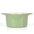 thumbnail image 6 of Martha Stewart Everyday Eastwick 7-Quart Enamel Cast Iron Dutch Oven Pot with Lid, Sage, 6 of 13