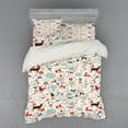 thumbnail image 2 of Ambesonne Christmas Bedding Set 3 Pcs, Vintage Xmas, Twin, Petrol Blue Brown, 2 of 3