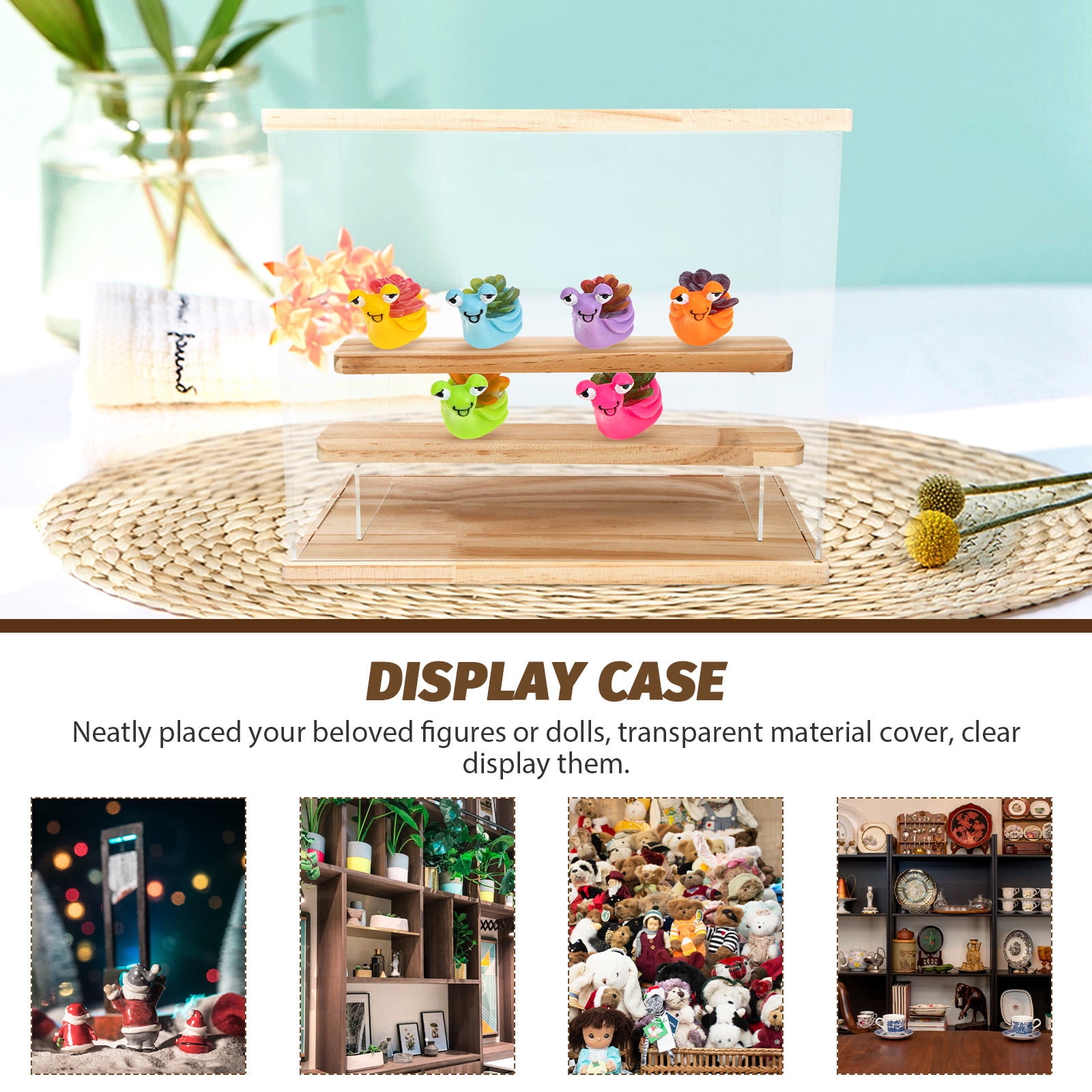 HEMOTON 1Pcs Desk Accessories & Workspace Organizers Simple Style Acrylic and Wood