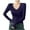 Navy, variant on Womens Undershirts Long Sleeve V-Neck Pullover Casual Tops Lightweight Soft Stretch Base Layer
