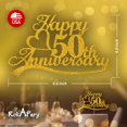 thumbnail image 3 of Topper para pastel RokAPary 50.º aniversario, glitter dorado, 17 x 10 cm, 3 of 9