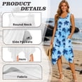thumbnail image 6 of Garronmavis Couples Vacation Outfits Matching Sets Blue Palm Leaf Button-Down Shirt for Men Lightweight Shirts Blouse and Womens Sleeveless Dress A-Line Beach Dress, 6 of 7