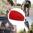 thumbnail image 2 of Hombres Mujeres Fitness Sweatband Elástico Correr Diadema de secado rápido (Rojo), 2 of 3