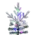 thumbnail image 4 of Vickerman 7.5' x 60" Flocked Kiana Artificial Christmas Tree, 3mm LED Color Changing Lights, 4 of 8
