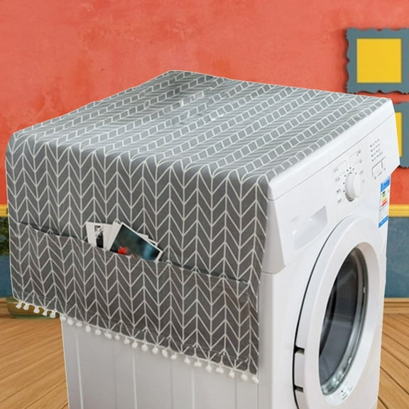 BESTOYARD Grey Refrigerator Cover with Breathable Wear Resistant Material for Home Decoration