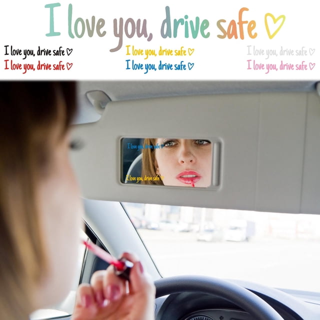 Bowayaoa I Love You Driving Safe Rearview Mirror Sticker Heart Vinyl Decal Car Window Accessory Gift