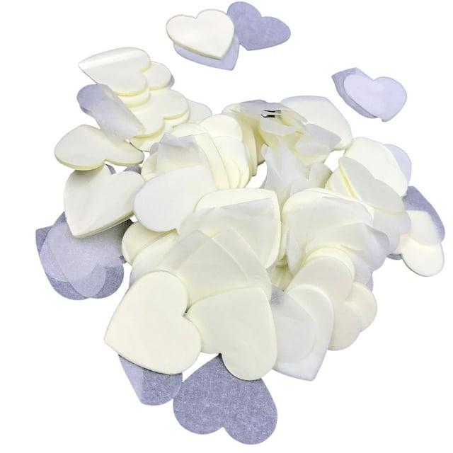 Bearachild Confeti de corazones de amor, accesorios para manualidades, suministros de adorno de boda pequeños, papel de relleno de globos, Kits de decoración para fiestas Leche blanca