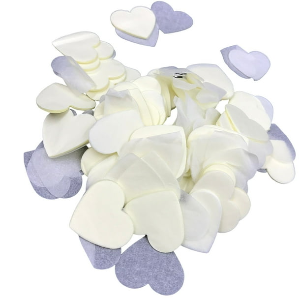 Naiovety Confeti de corazones de amor, adorno de boda, papel de relleno de globo ligero para celebración, de compromiso Kits de decoración para fiestas Leche blanca