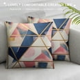 thumbnail image 3 of Creowell  Blush Pink and Navy Geometric Throw Pillow Cover Soft Cozy Decorative Throw Pillowcases Cushion Case for Home Decor Living Room Bed Couch Car Covers, 3 of 5