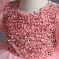 thumbnail image 6 of Little Girls Ruffles Dress Short Sleeve Sequins Princess Birthday Dress w/Headband, 6 of 7
