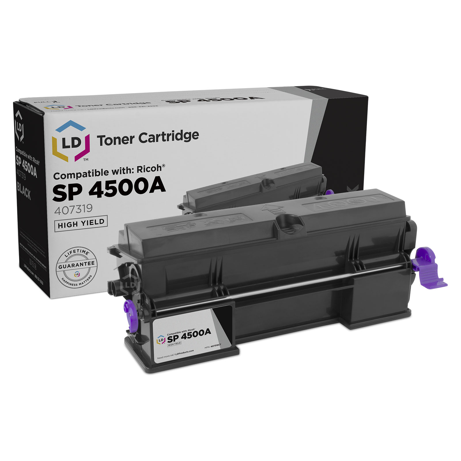 LD Compatible Ricoh 407319 / SP 4500A Set of 3 High Yield Black Toner Cartridges for use in SP 3600DN, SP 3600SF, SP 3610SF, SP 4510DN, SP 4510SF & MP 401SPF (6,000 Page Yield) - image 2 of 2
