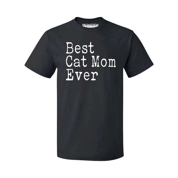 P&B Best Cat Mom Ever Men's T-shirt, Black, S