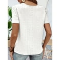 thumbnail image 6 of Women'S Short Sleeve Tunic Tank Tops Casual Lace Shirt Blouses White S, 6 of 7