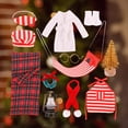 thumbnail image 5 of CREATITOY Christmas Doll Clothes Set - Sleeping Bag, Pajamas & Scarf Costumes for 30cm Dolls | Universal Holiday Accessories with Wreath & Tree Decor, 5 of 6