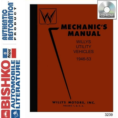 Bishko OEM Digital Repair Maintenance Shop Manual CD for Jeep Willys Utility Vehicles 1946 -