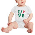 thumbnail image 2 of Love Mexico Flag Heart Cute Baby Clothes Unisex (White, 18-24 Months), 2 of 5