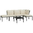 thumbnail image 3 of vidaXL 6 Piece Patio Lounge Set with Sand Cushions Steel, 3 of 12