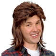 thumbnail image 4 of Mullet Wig Brown Costume Hair Adult Teen Mens 70s 80s Rocker Joe, 4 of 4