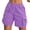 #071-Purple, variant on Cutuoiiu Trendy Casual Women's Loose Solid Color Elastic Waist Drawstring Cargo Shorts with Zipper Pockets for Summer Streetwear and Daily Wear Gifts