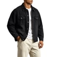 thumbnail image 3 of Denim Jacket for Men Versatile Vintage Washed Workwear Coat Street Style Loose Denim Jacket, 3 of 8